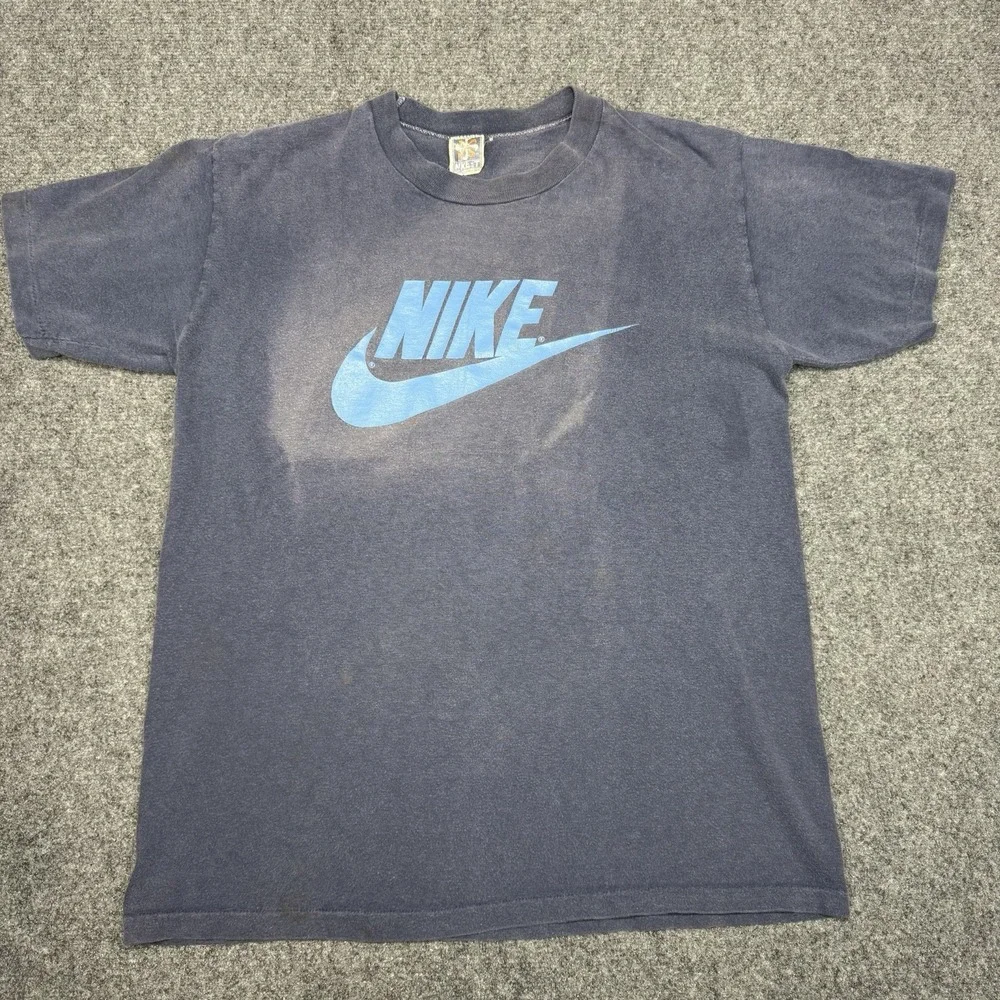 Vintage Nike T Shirt Single Stitch L 70s Pinwheel Tag RARE Crazy Fade - Picture 1 of 8